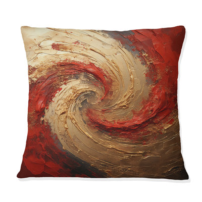 Coussin décoratif Red Gold Fusion Spiral - Abstract Spirals