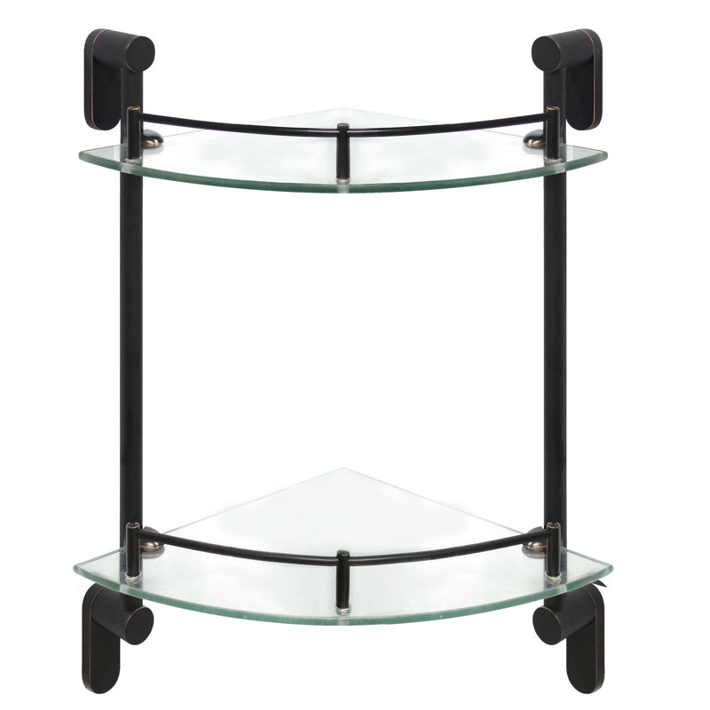 Azahara 2 Piece Corner Corner Shelf, Rubbed Bronze