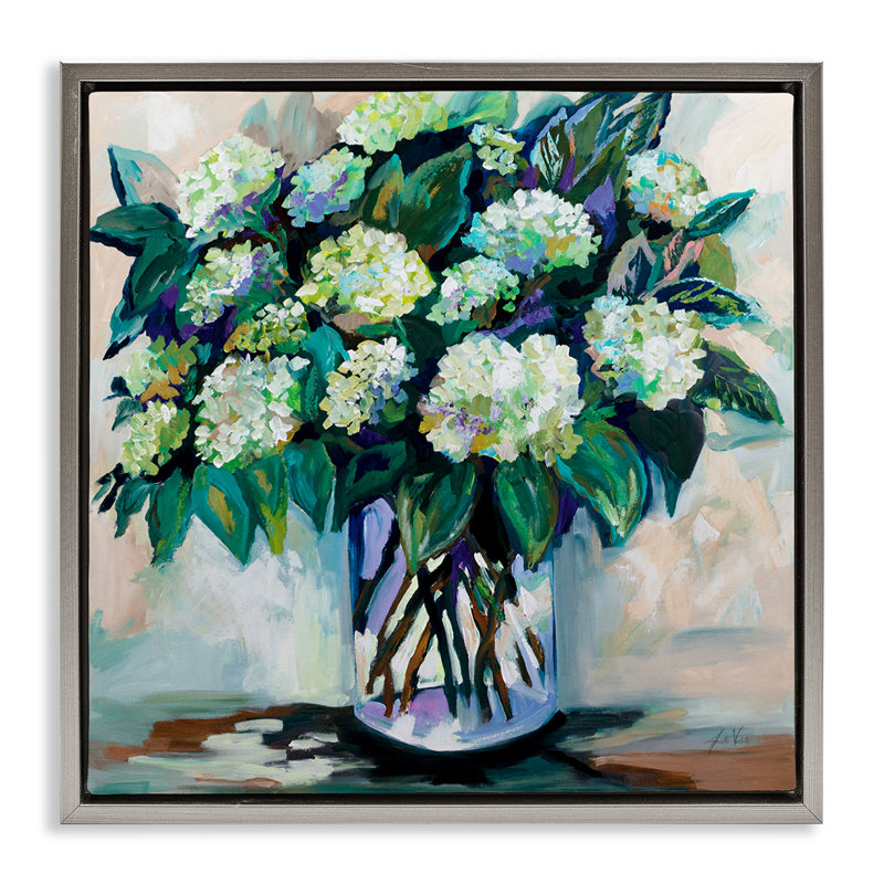 «Full Jaimes Bouquet», art mural encadré par Jeanette Vertentes, Cadre flottant gris lustré, H 18 po x l 18 po