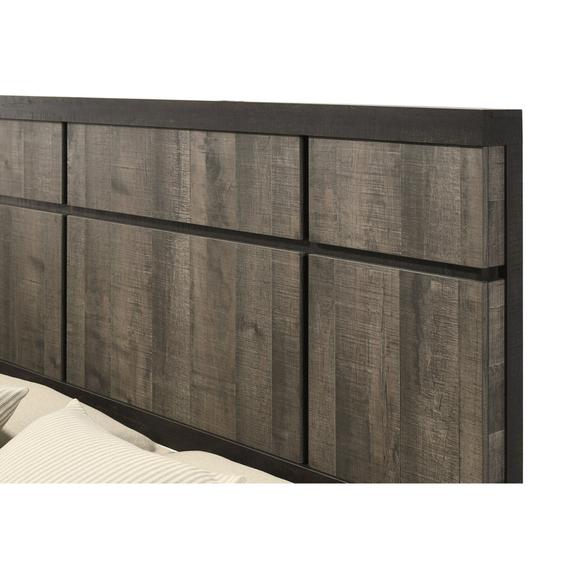 Lit à panneau contemporain 1pc, Grand, Grey