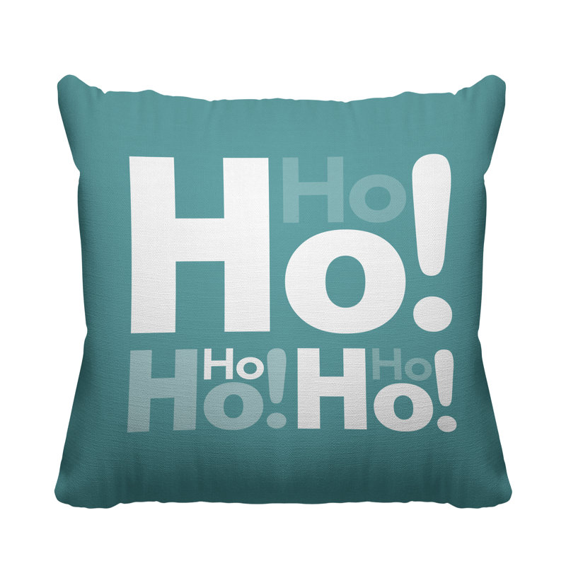 Coussin intérieur / extérieur Hohoho Christmas, L 19 po x H 19 po, Ciel