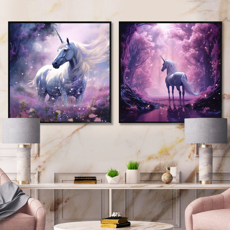 "Luminaire lavande" 2 pièces, Cadre flottant noir, H 16 po x l 33 po