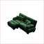 Canapé modulaire, chenille 2 places vert sauge avec repose-pieds convertible Coussins pour le salon | Vert sauge | Chenille-888983598