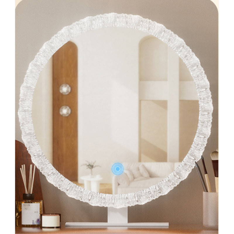 Miroir de maquillage à DEL Crystal Edge avec éclairage à intensité variable 3 couleurs