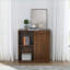 Armoires | Buffet avec porte coulissante Mid Century Noyer brun | Salon