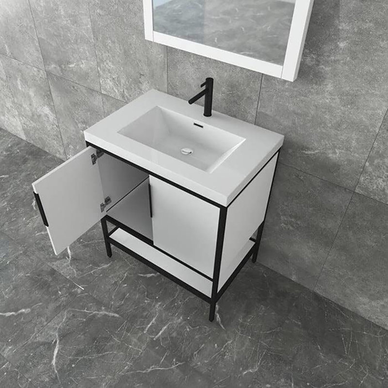 29.75'' Single Bathroom Vanity with Top, White