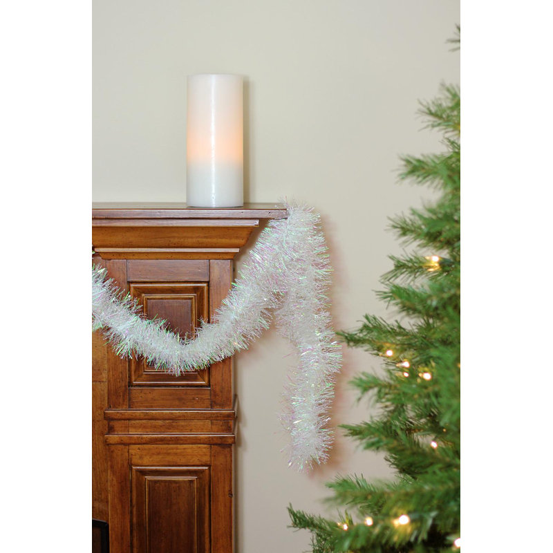 Guirlande de Noël Tinsel - non éclairée, 50' L x 4" W, Blanc