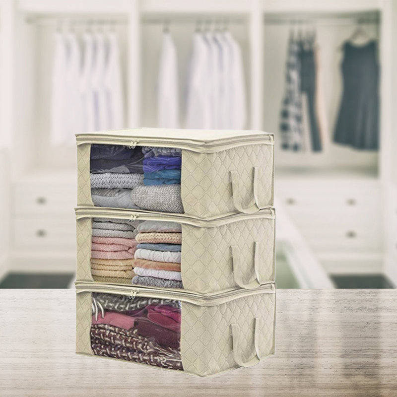 Onewell Fabric Decorative Bin, Light Yellow