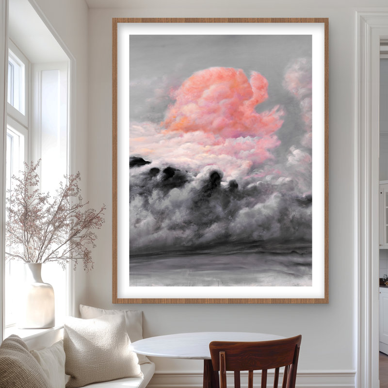 «Pink Clouds - Landscape», reproduction encadrée avec passe-partout, H 48 po x l 36 po, Brun