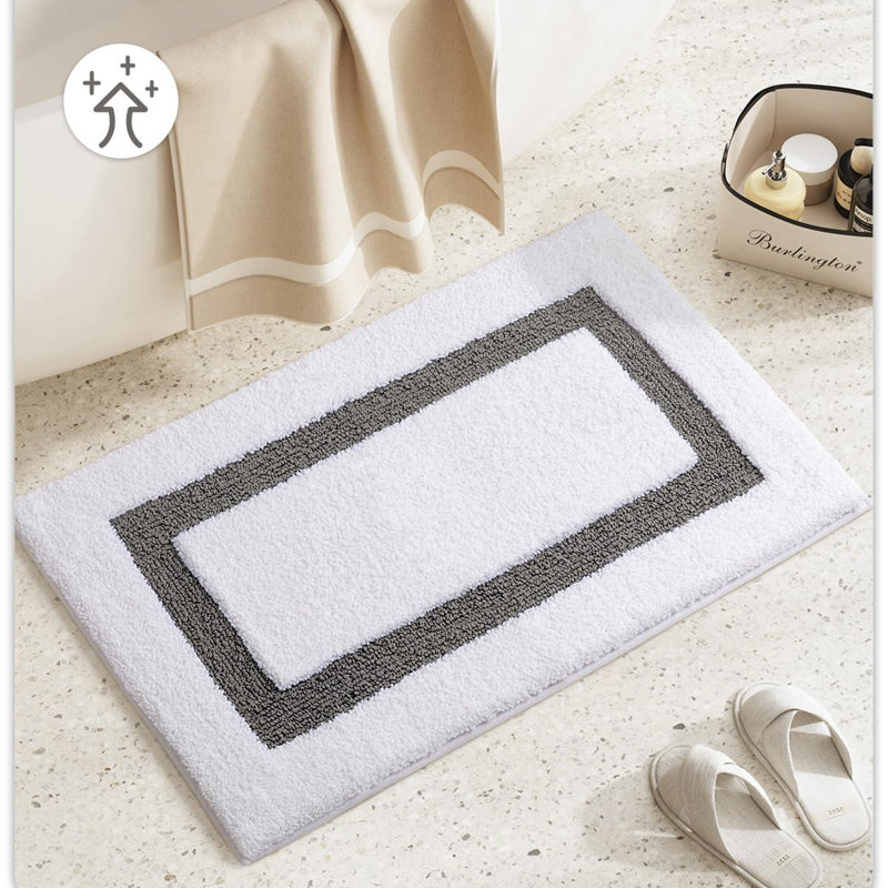 Tapis de bain avec envers antidérapant, 24" L x 16" W, Dark Grey