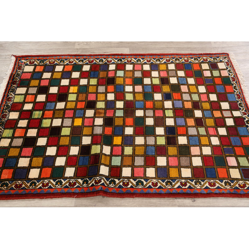 One-of-a-Kind 3'4" X 4'9" New Age Wool Area Rug in Multicolor