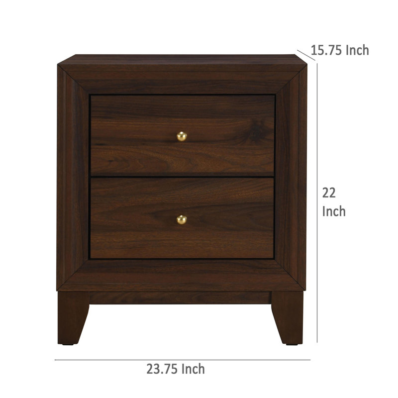 Table de chevet 2 tiroirs Noyer