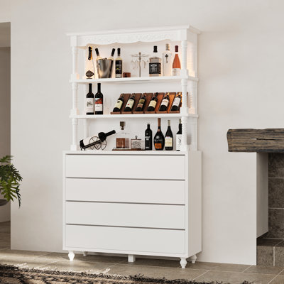 81”H Kitchen Pantry With 3 Light by World Menagerie