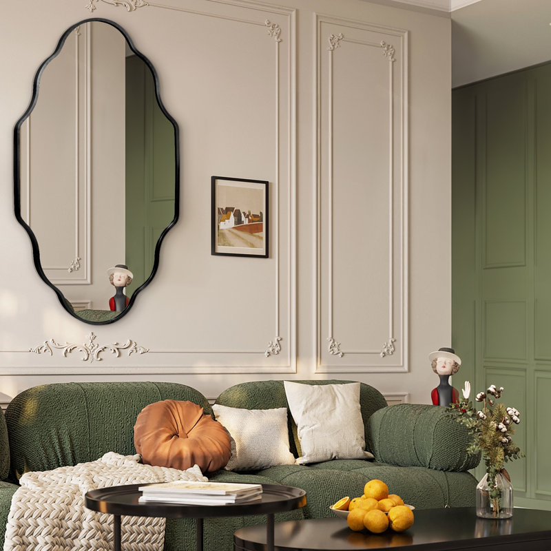 Oval Bathroom Mirror, Aluminium Frame Vanity Mirror with 4mm HD Shatterproof Glass, Wall Mounted Portrait or Landscape, Black