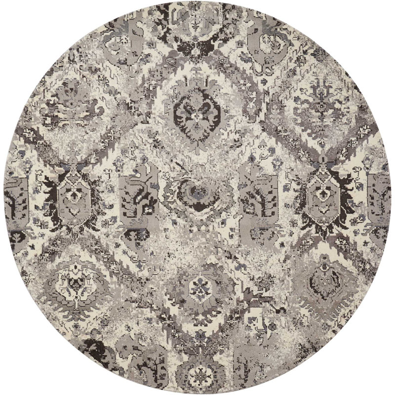 Idaville Abstract Indoor Rug, Round 8'