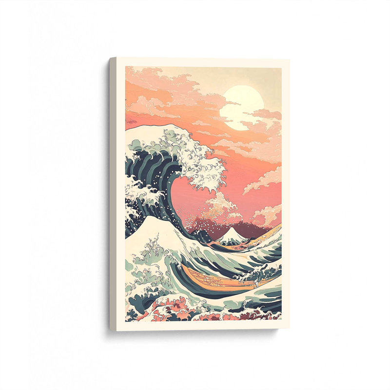 Blushing Currents Wrapped Canvas, 18" H x 12" W, Stretched Canvas