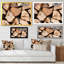 Pile de bois de chauffage - Impression traditionnelle sur bois brun-158969728-158969730