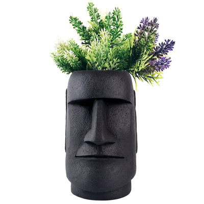 Vase en forme de tête de Pâques en résine Moai