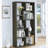 Rectangular 10-shelf Bookcase in Weathered Grey-1405799365