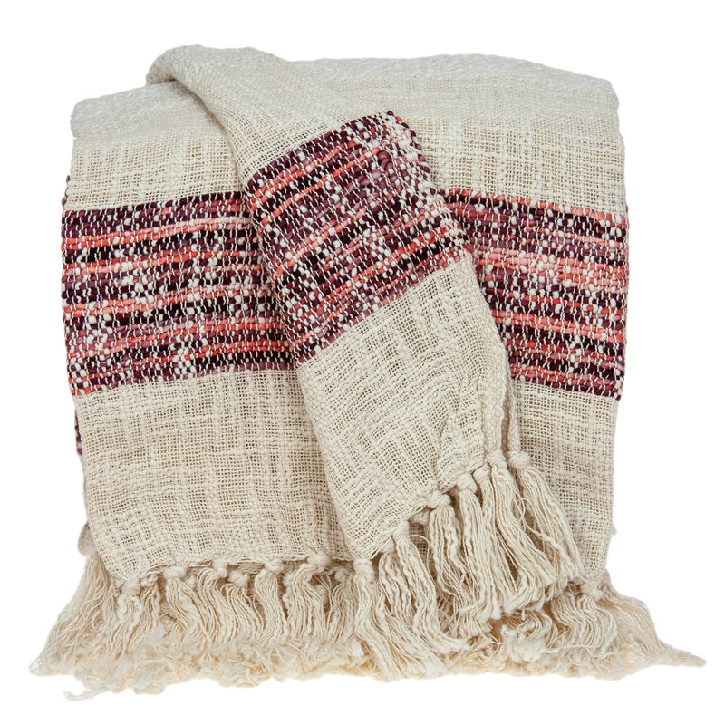 Parkland Collection Meena Handloomed 52" x 67" Cotton Throw Blanket