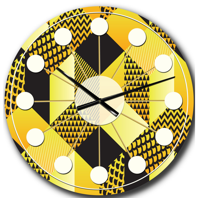 Horloge murale rétro à motif hexagonal II, Surdimensionné