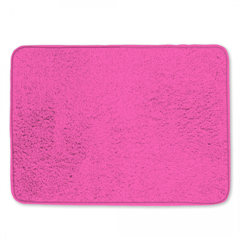 Tapis de bain uni à fond rose, 34 po L x 21 po L