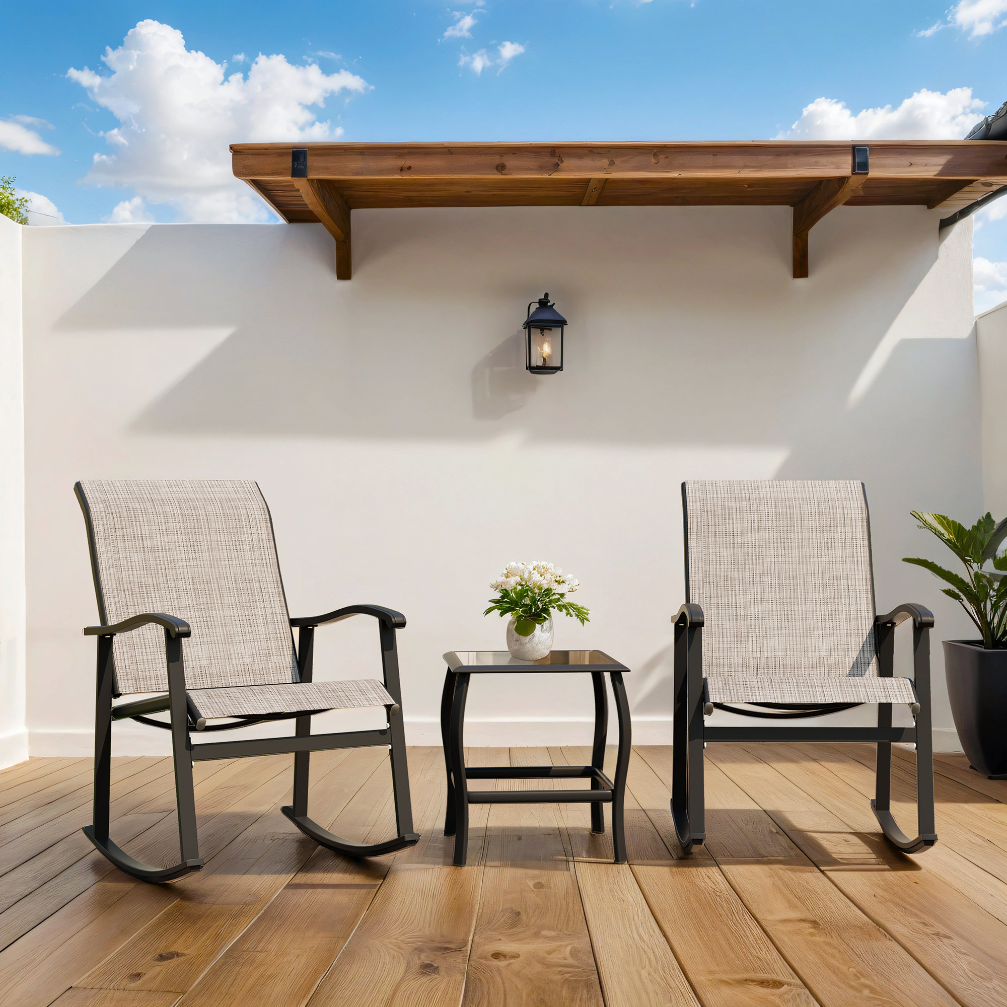 Lark Manor™ Armyn 3 Piece Outdoor Furniture Rocking Patio Set & Reviews | Wayfair