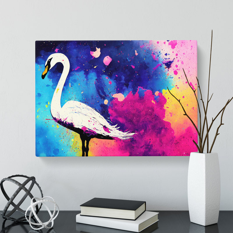 Swan Splash Vol.1 Abstract - Wrapped Canvas, 40cm H x 60cm W x 3cm D
