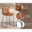 Upholstered Counter Stool with Metal Frame-519645027