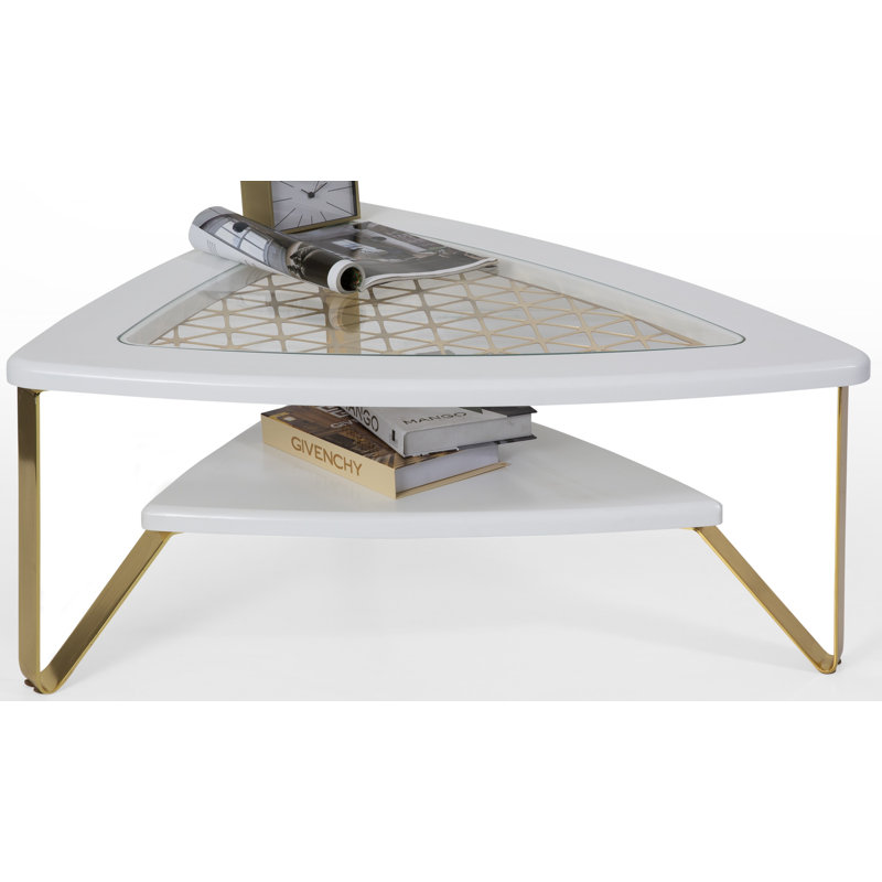 Table basse à trépied Everly Quinn Super Elegant, Blanc