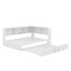 Lit de jour pleine grandeur avec lit gigogne et armoires de rangement, structure de lit d'angle en forme de L en métal avec ports USB-1034636117