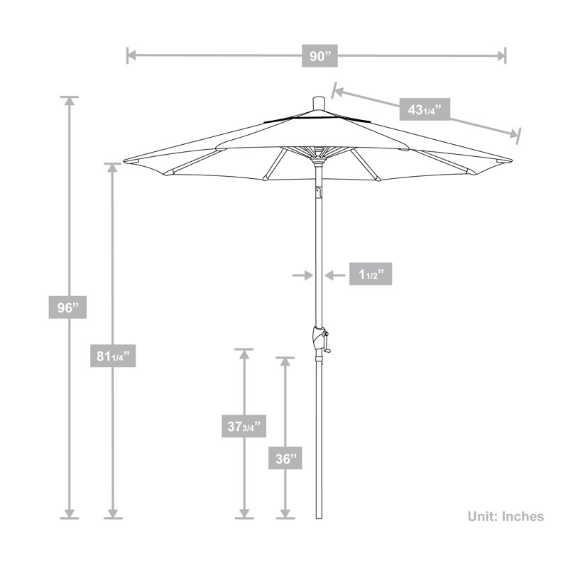 Parasol sunbrella de marché 7,5' Wallach, Sunbrella® bord de mer Séville rayé