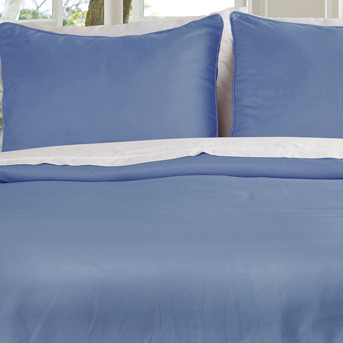 Modern & Contemporary Polyester Duvet Cover, Twin, Smoke Blue