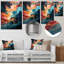 Rose et bleu tourbillonnant, peinture fluide III - Art mural abstrait en métal-1622925840