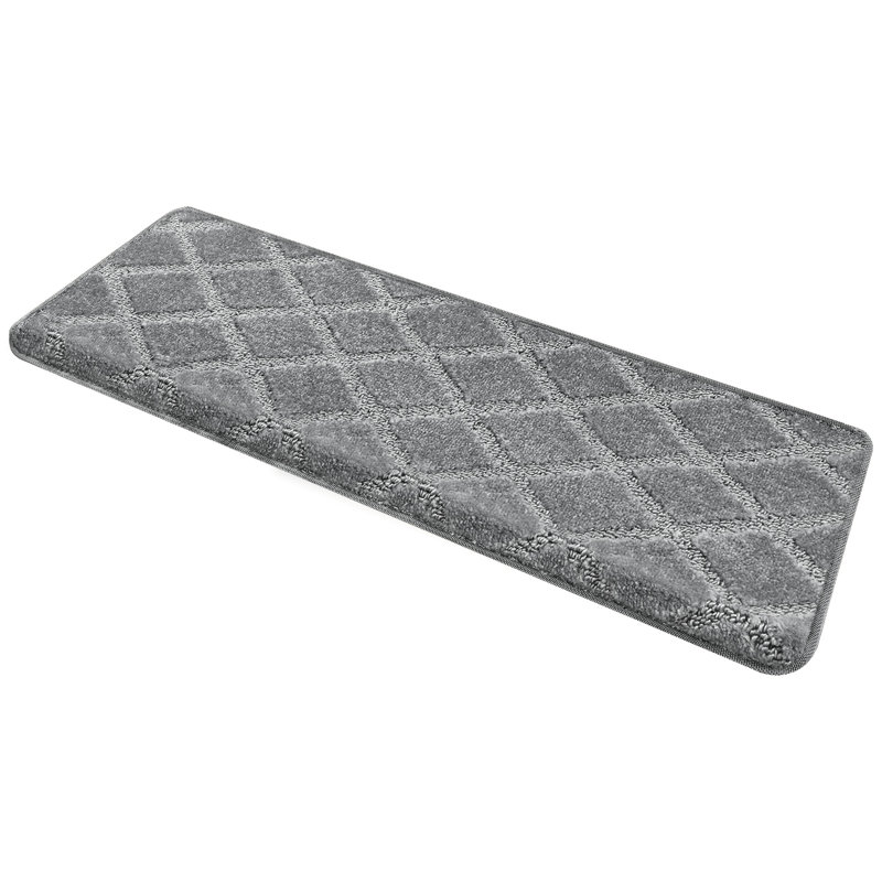 Tapis d'escalier bullnosés antidérapants, Treillis gris diamant, 14