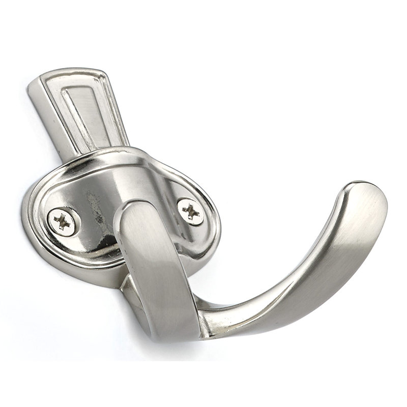 Classic Metal Wall Hook, Brushed Nickel