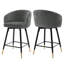 Tabouret de bar et de comptoir pivotant et rembourré de 66 cm (26 po) avec cadre en métal, supporte jusqu'à 159 kg (350 lb)-938769267