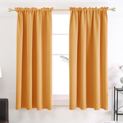Room Darkening Rod Pocket Thermal Insulated Blackout Curtains (Set of 4)