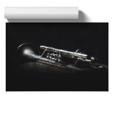 Trumpet in the Shadows Painting - Frameless Print