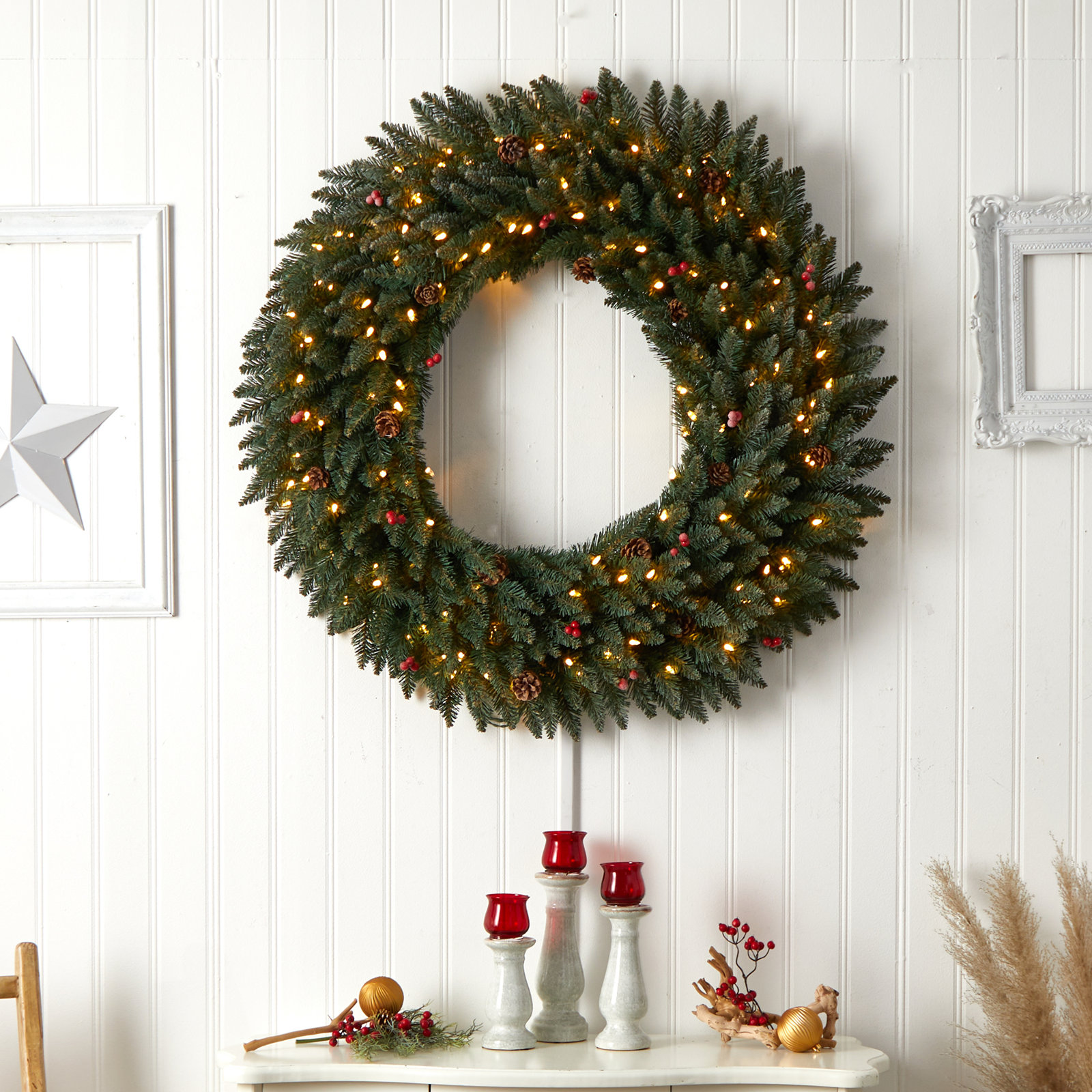 48'' Lighted Wreath