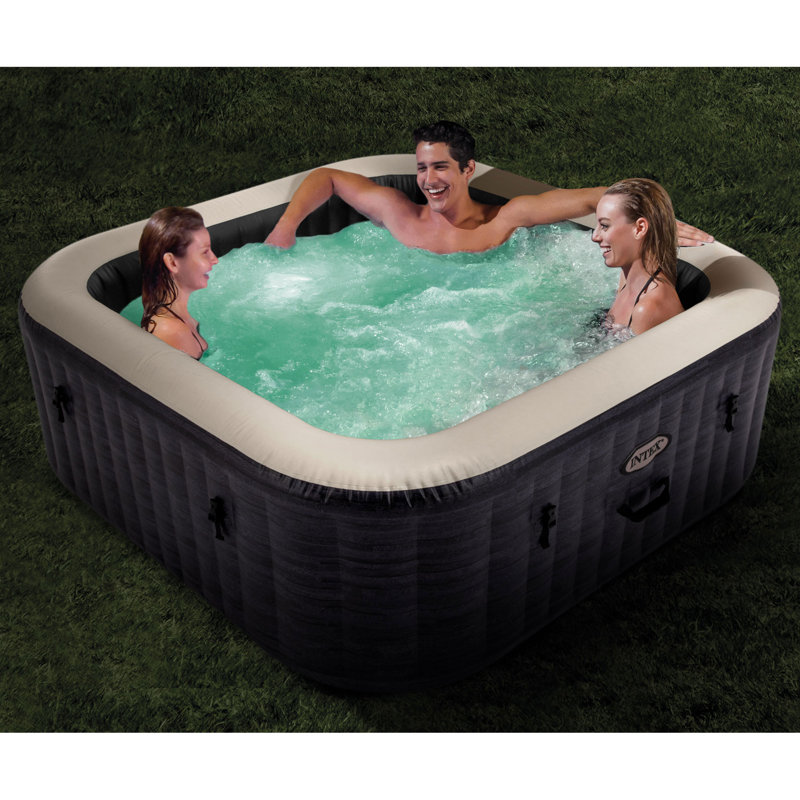 Intex PureSpa Plus Square Inflatable Hot Tub with LED Light