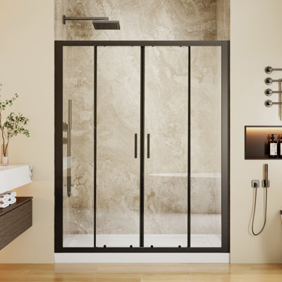 56"-60" W x 70" H Framed Double Sliding Shower Door with 1/4" SGCC Tempered Glass