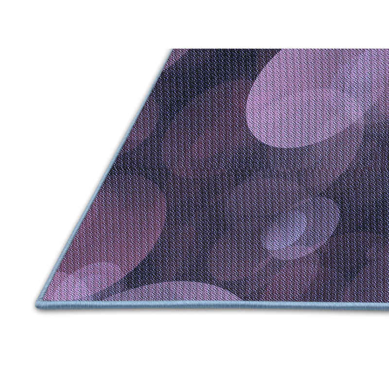 Tapis géométrique mauve en laine, Rectangle 5 pi x 7 pi