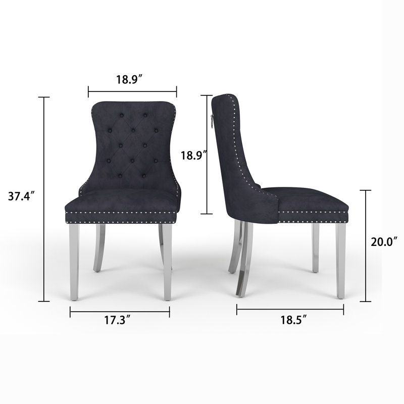 Chaise Parsons, Noir, Argent