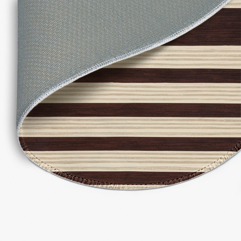 Tapis intérieur / extérieur noir HorizontalStripes, Rond 5 pi