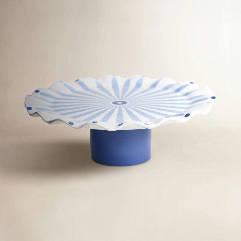 Iris Blue Ceramic Cake Stand