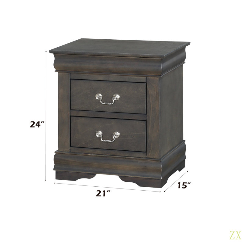 Table de chevet Louis Philippe, Gris