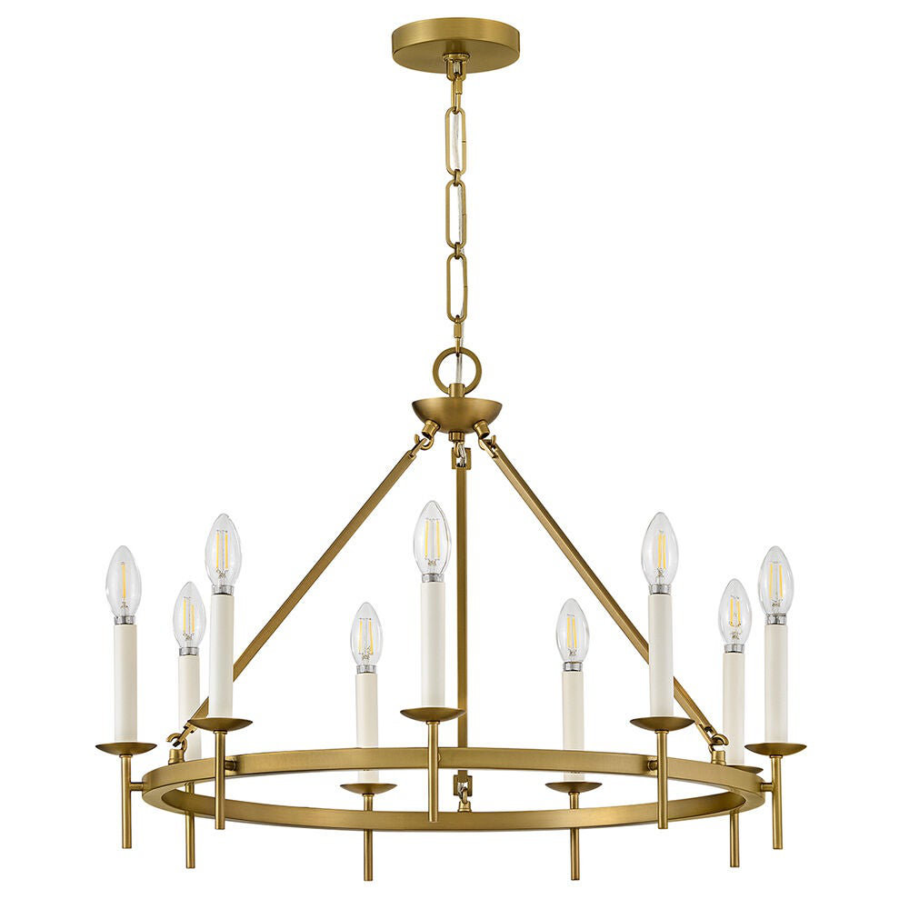 Hinkley Copley Chandelier, Lacquered Brass