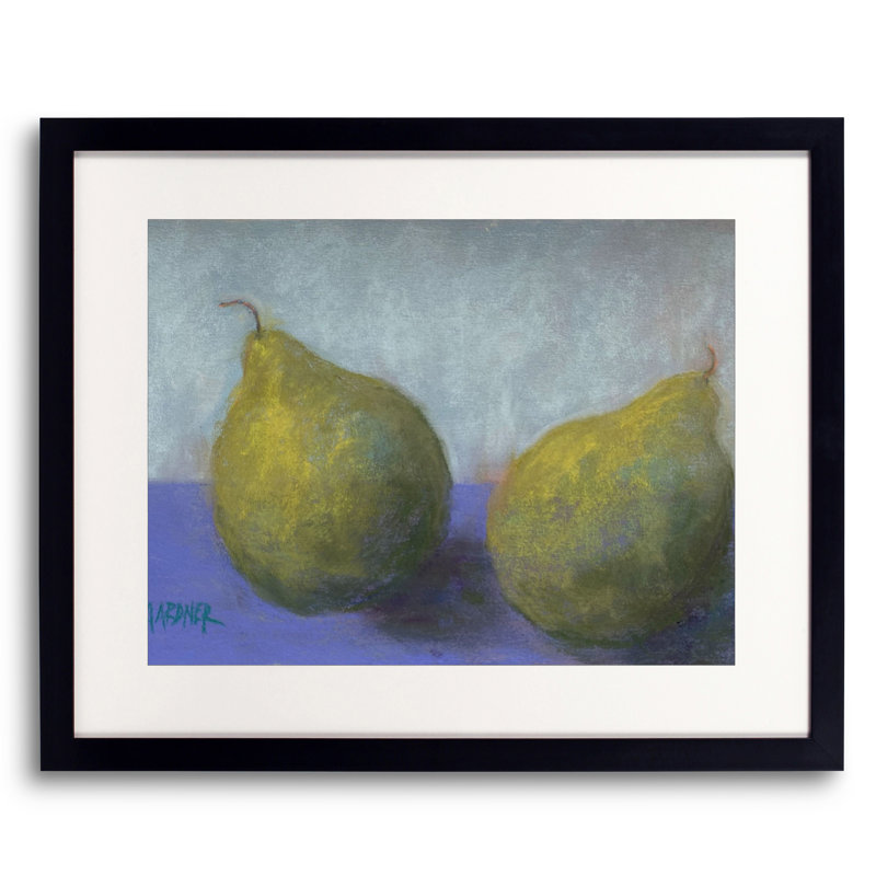 Paire de poires par Dina Gardner, Toile encadrée noire, 24" H x 32" W
