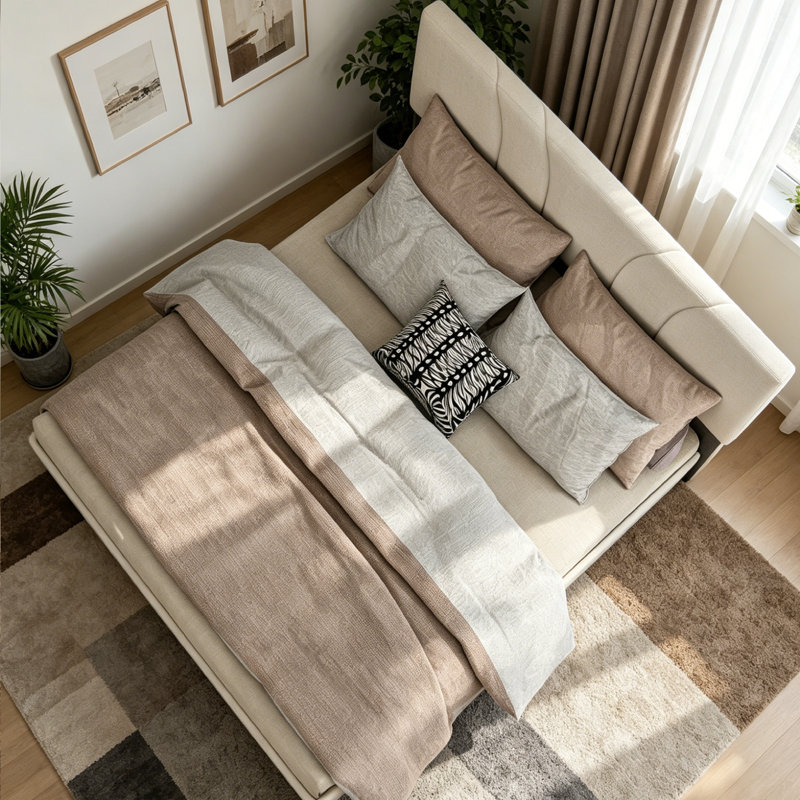 Platform Bed Frame,  with Adjustable Fabric Headboard and Wooden Slats Support, No Box Spring Required for Bedroom, Full